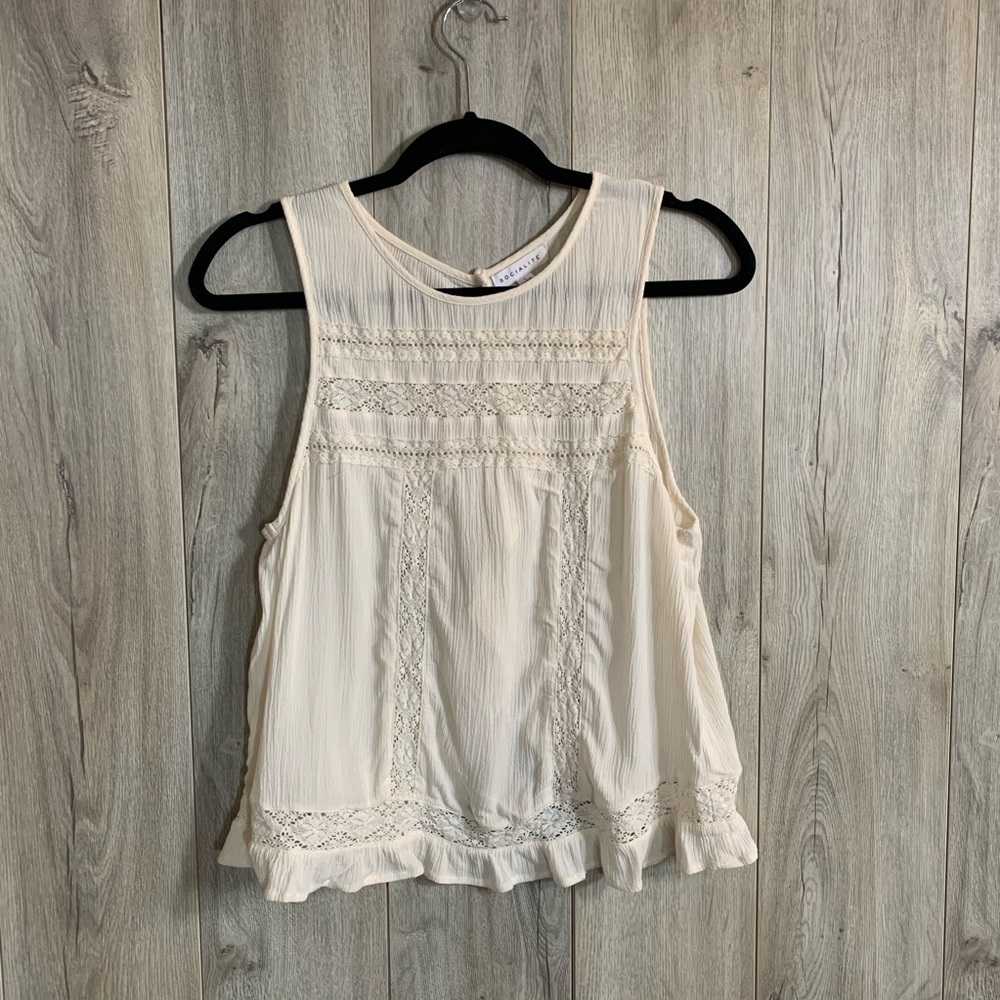 Socialite CreamColored Sleeveless Open Back Detail